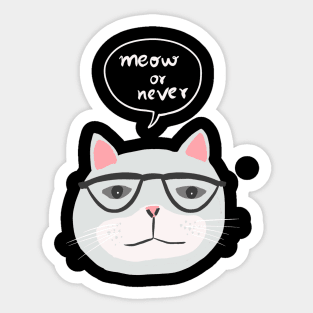 Cat Meow or Never Sticker